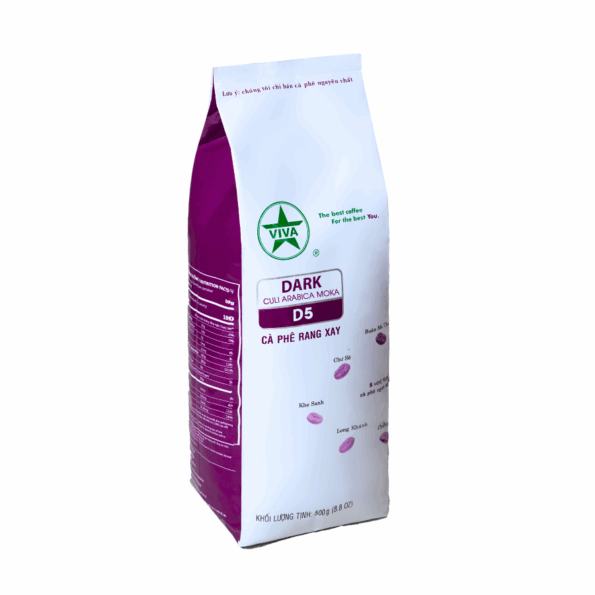 Dark 5 - Cà Phê Rang Xay Viva - Culi Arabica Moka - Rang Đậm