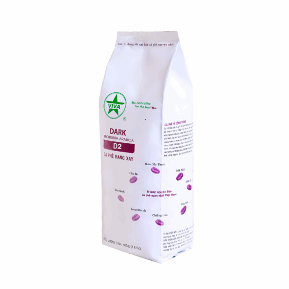 Dark 2 - Cà phê rang xay Viva - Hạt Robusta Arabica - Rang Đậm